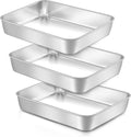 Set de 3 Moldes Rectangulares para Hornear LIANYU | 12⅓x9¾x2" Acero Inoxidable | Cake, Lasaña, Brownies