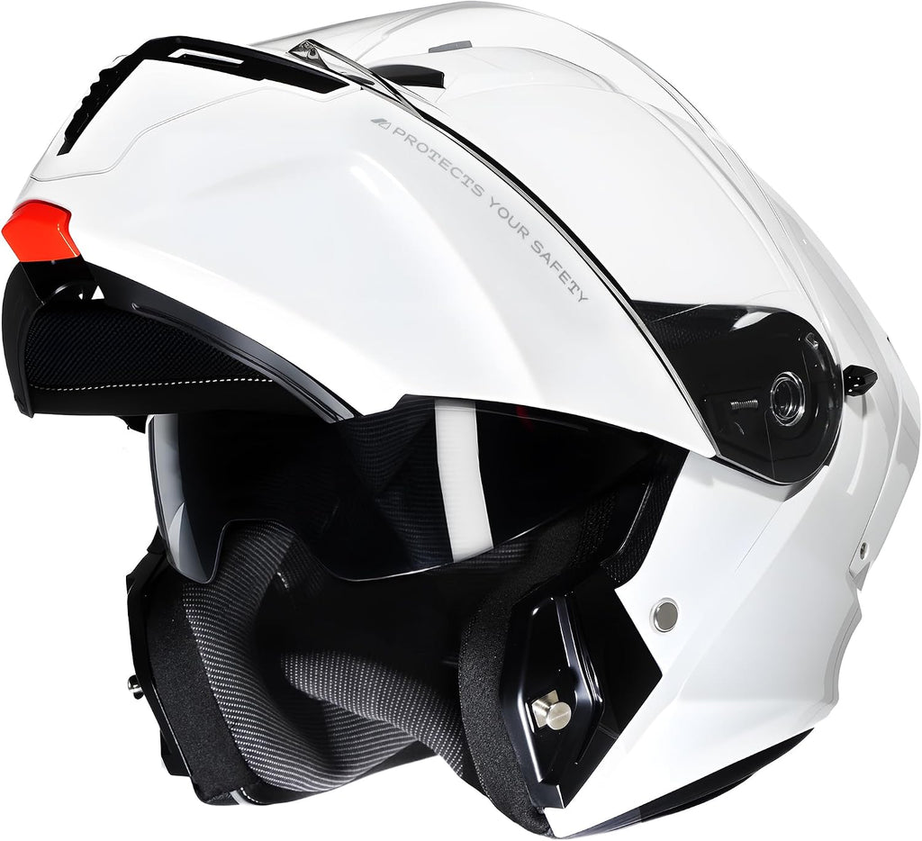 Casco modular para motocicleta CYRIL con certificación DOT, integral abatible para hombre y mujer, compatible con gafas, doble visera, pantalla de liberación rápida, visera ahumada adicional y bolsa para motocicletas de calle, ATV, UTV