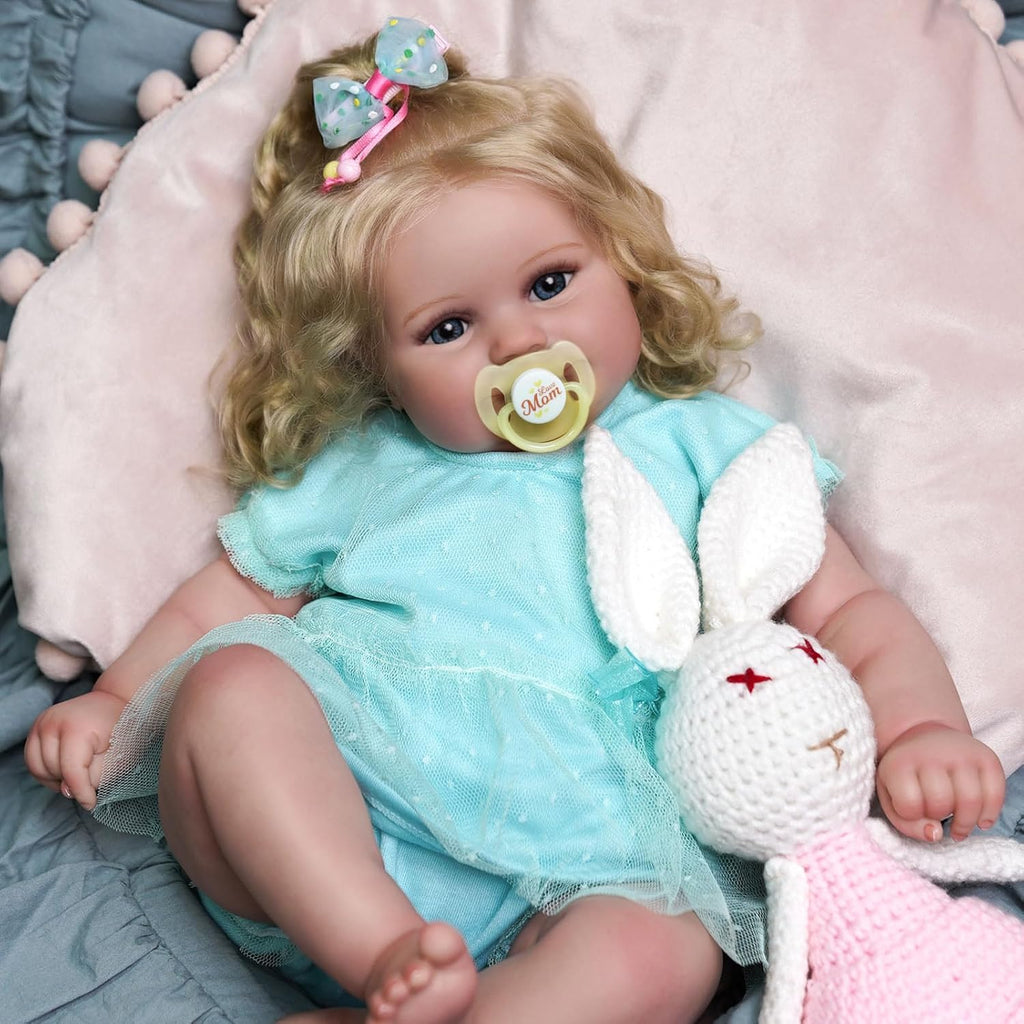 Muñecas bebé renacidas realistas JIZHI de 20 pulgadas, adorables y juguetonas muñecas bebé de la vida real con kit de alimentación y caja de regalo para niños de 3 años en adelante. 