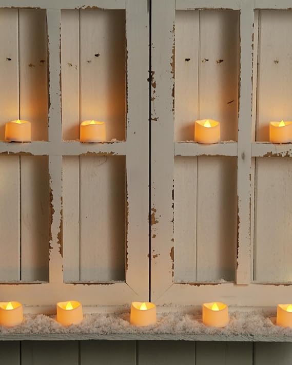 Homemory - Paquete de 12 velas votivas LED sin llama, funciona con baterías, velas de té falsas eléctricas de más de 200 horas para uso votivo, aniversario, centro de mesa de bodas, funeral, Halloween