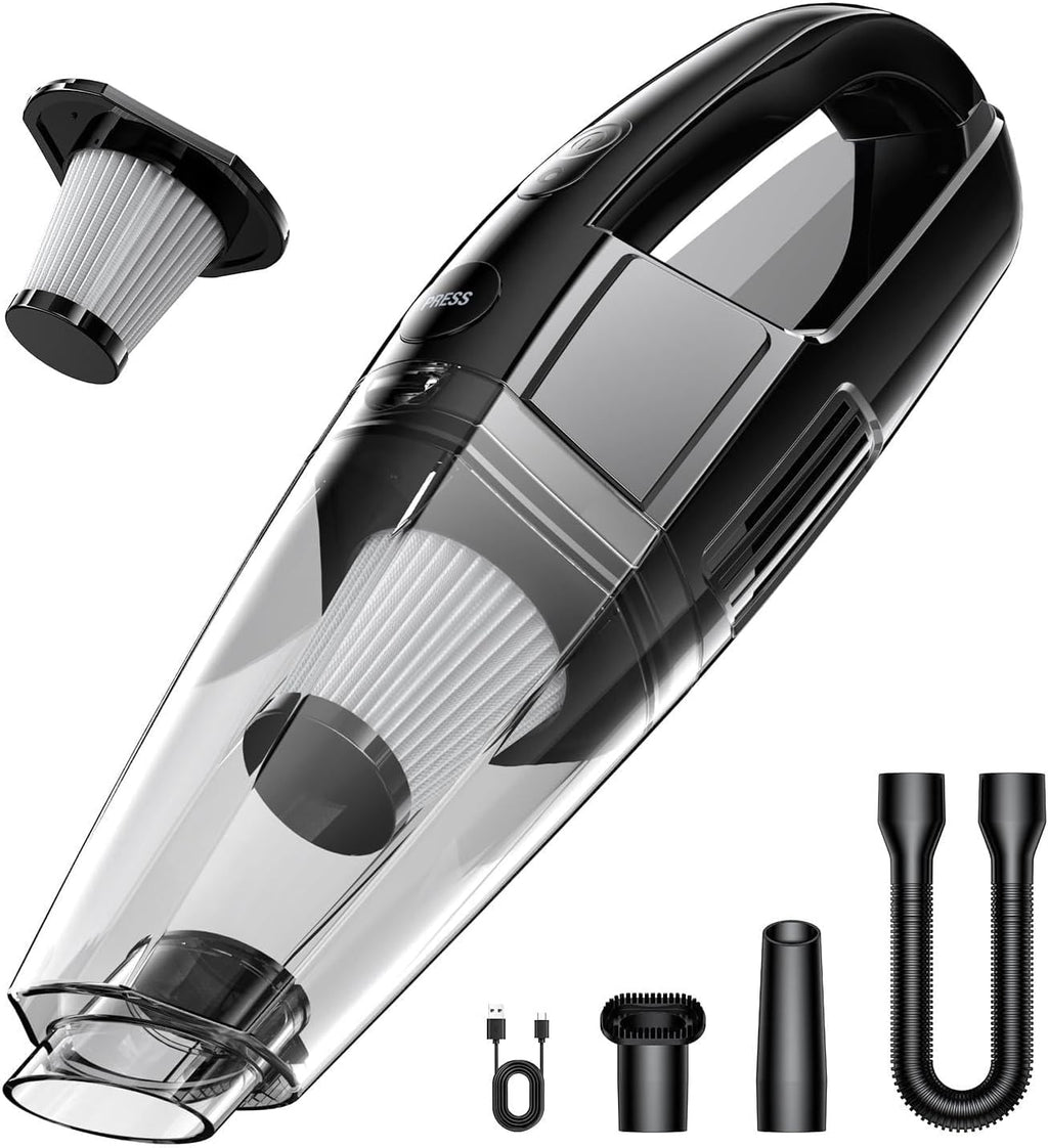 BSRCO Handheld Vacuum Cordless 8000PA, Car Vacuum Portable Cordless 30 Mins Runtime & Under 70dB Quiet, Hand Held Vacuum Cleaner, 1.4lbs Hand Vacuum Cordless for Car/Home/Office, Pet Hair