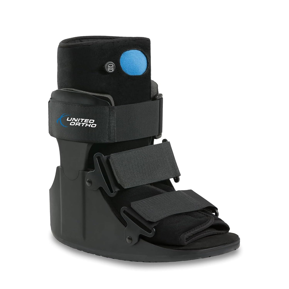 Bota ortopédica corta United Ortho Air Cam Walker para fracturas, talla pequeña, color negro.