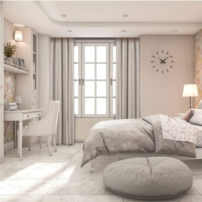 Cortinas Blackout de Lino 52" x 84" – Oscurecimiento Total, Textura Natural para Sala y Dormitorio