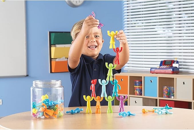 Learning Resources Buddy Builders, Fine Motor, juguete de coordinación mano ojo, 32 piezas, a partir de 3 años