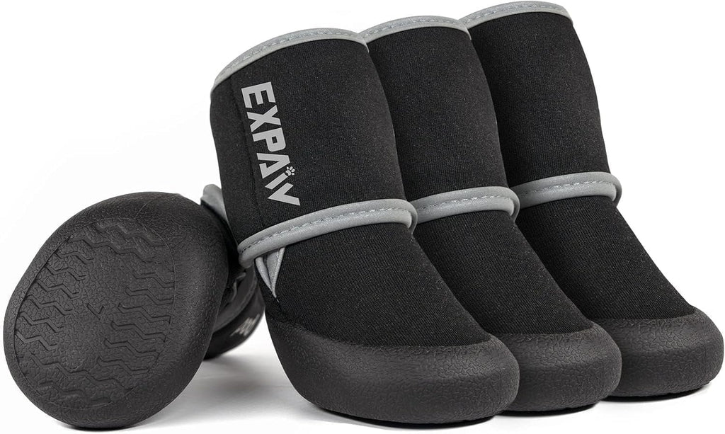 Zapatos antideslizantes EXPAWLORER para perros: botas impermeables para perros, protección para las patas contra el calor, tiras reflectantes, suela de goma resistente para senderismo y caminatas al aire libre.