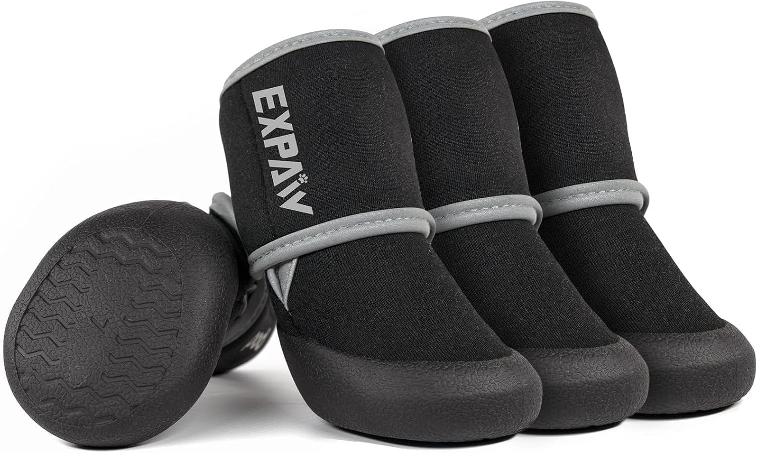 Zapatos antideslizantes EXPAWLORER para perros: botas impermeables para perros, protección para las patas contra el calor, tiras reflectantes, suela de goma resistente para senderismo y caminatas al aire libre.