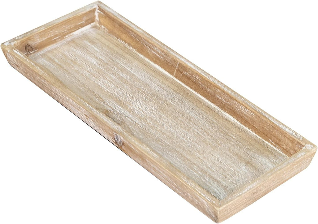 Bandeja de tocador blanca MAONAME para baño, organizadora de madera de 15.7 x 6.8 pulgadas
