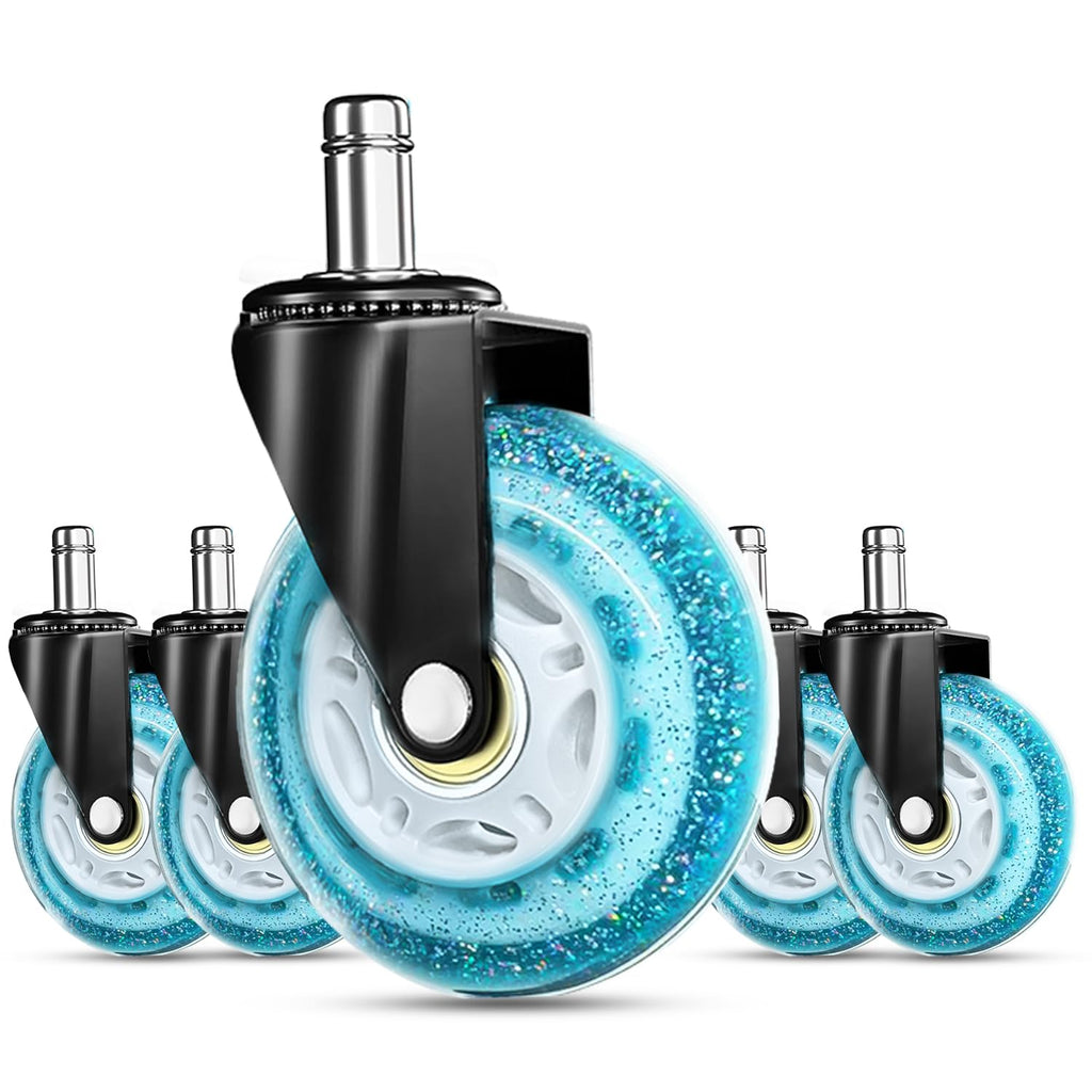 Ruedas para sillas gaming RidRed - Ruedas resistentes para sillas de oficina - Ruedas de goma de repuesto - Ruedas universales de 7,6 cm (3 pulgadas), silenciosas, compatibles con el 98% de las sillas, para todo tipo de suelos.
