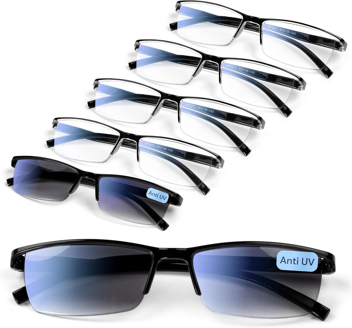 Gafas de Lectura Ejecutivas Gaoye 6 Pack para Hombres - Lectores Resistentes con Filtro de Luz Azul - Ajuste Cómodo con Marcos TR90