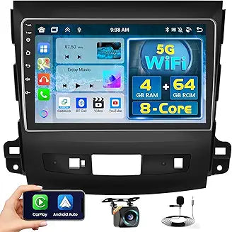 Radio Android 15 para Mitsubishi Outlander 2008-2015 – Pantalla 9", CarPlay, GPS y WiFi 5G
