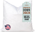 Relleno de almohada Pillowflex de plumón sintético - 24x24 pulgadas, alternativa al plumón, almohada europea grande, manta cuadrada ultrasuave, funda de almohada europea - 1 unidad decorativa