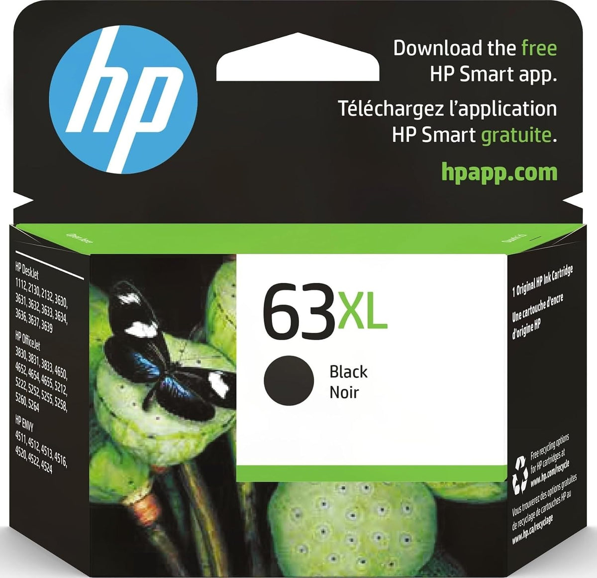 Cartucho de Tinta HP 63XL Negro de Alto Rendimiento | F6U64AN, Compatible con DeskJet, Envy y OfficeJet, Elegible Instant Ink