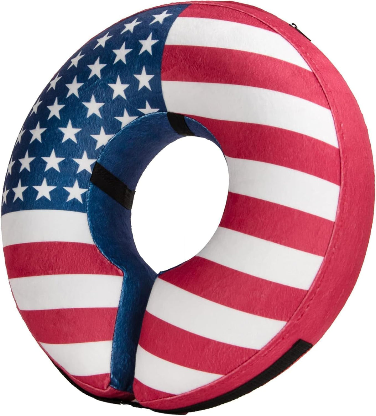 BENCMATE Collar Inflable para Perro Alternativa al Cono | Cono Suave tipo Dona para Perros y Gatos Pequenos, Medianos y Grandes | Recuperacion Post-Cirugia Talla Mediana+ Estampado Bandera