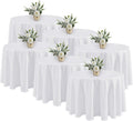 Manteles Redondos Blancos Fitable, 6 Piezas | 120 Pulgadas de Diametro | Resistentes a Manchas y Lavables | Poliester para Bodas y Eventos