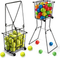 Recogedor Portátil de Pelotas de Pickleball y Tenis con Rueda | Capacidad 90 Pelotas | Canasta Recolectora para Entrenamiento