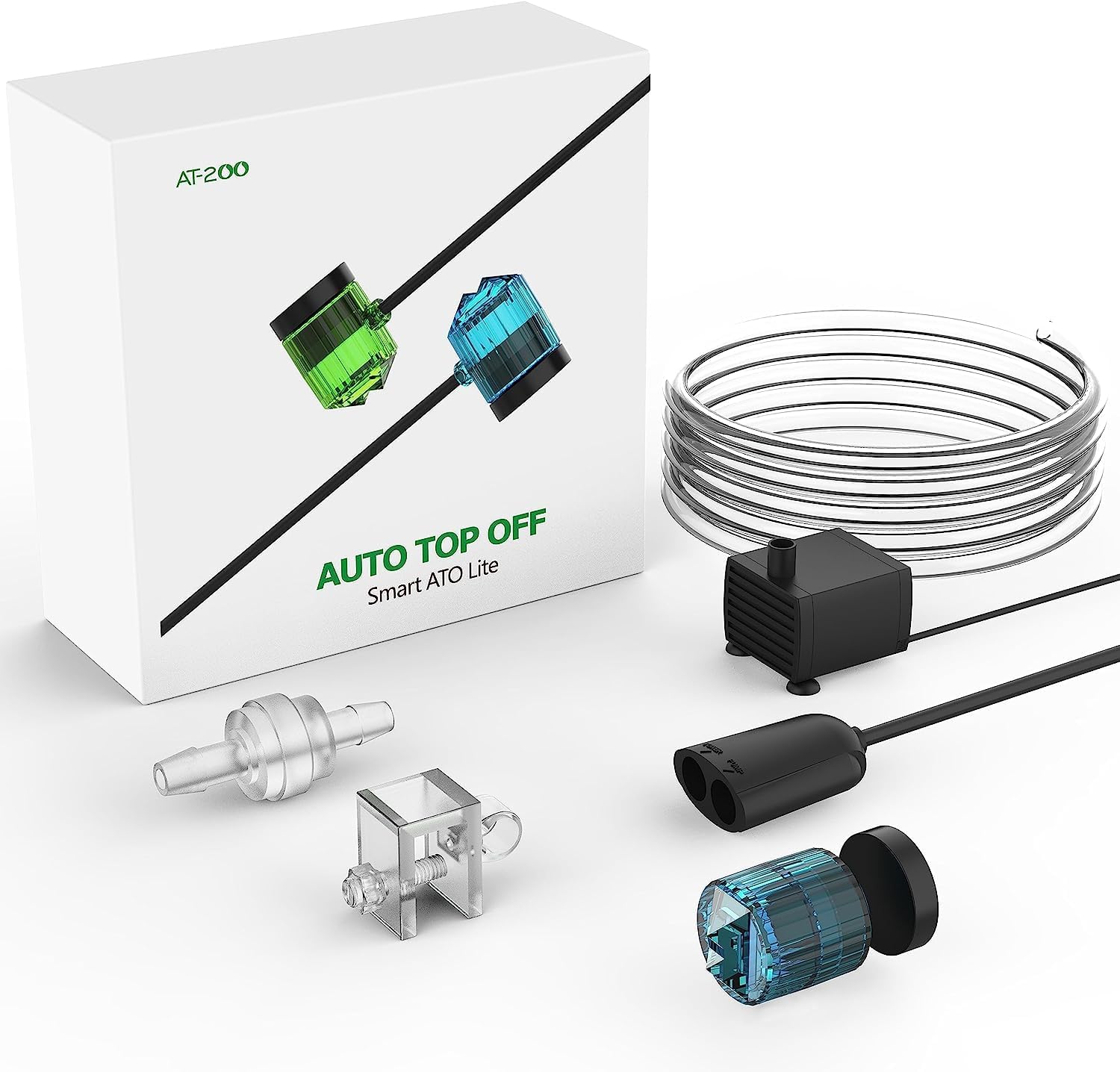 Auto Top Off ATO System for Aquarium - Automatic Water Level Controller - For Saltwater, Reef & Freshwater Tanks - 0.7" Nano Sensor - QST Protection - Easy Install - 2-Year Warranty - Blue
