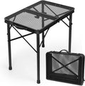 E EASTSTORM Mesa Plegable Metalica Pequena | 3 Alturas Ajustables | 60x40x69cm Servicio Pesado Portatil | Camping Jardin Patio Parrilla | Negro