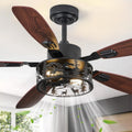 Ventilador de techo rústico estilo granja con luz