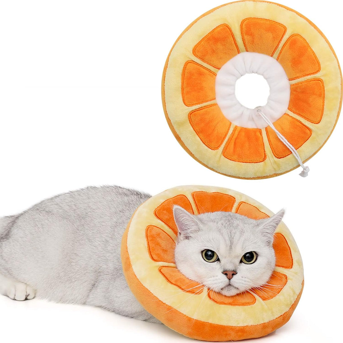 Collar ajustable ANWA para gatos, suave y bonito, collar tipo donut para gatos después de una cirugía, conos de recuperación para gatitos para evitar que se laman.