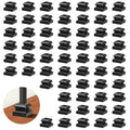 Iron Baluster Shoes Stair Balusters Stair Flat Shoe with Screw for 1/2" Square Balusters,Copper Baluster Wrought Iron Spindles Shoes Metal Spindle Railing Staircase Balusters, Satin Black (60 Pcs)