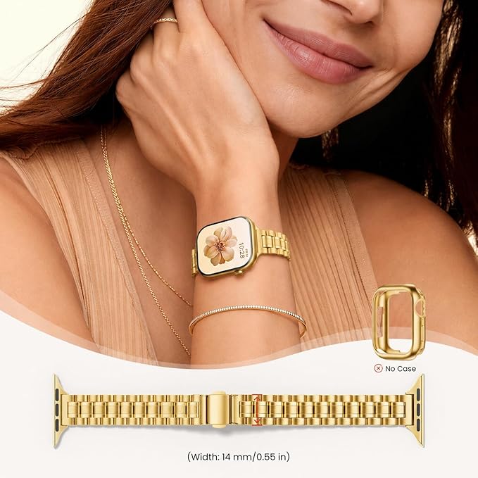 STIROLL Correa de Repuesto Delgada Compatible para Apple Watch 38mm 40mm 41mm 42mm (Series 11 10), Pulsera de Metal de Acero Inoxidable para Hombres y Mujeres para iWatch Ultra SE Series 9 8 7 6 5 4 3