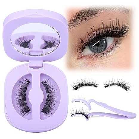Lanflower Pestañas magnéticas de aspecto natural, pestañas magnéticas reutilizables con aplicador, sin necesidad de pegamento, pestañas postizas naturales de ojo de gato con imanes, impermeables