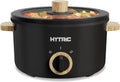 Hytric Electric Hot Pot - 2.5L, Dual Power (300W/700W), Non-Stick Coating, Overheat Protection, Detachable Cord - Portable Ramen Cooker for Dorm, Office, Camping, Travel (Black)