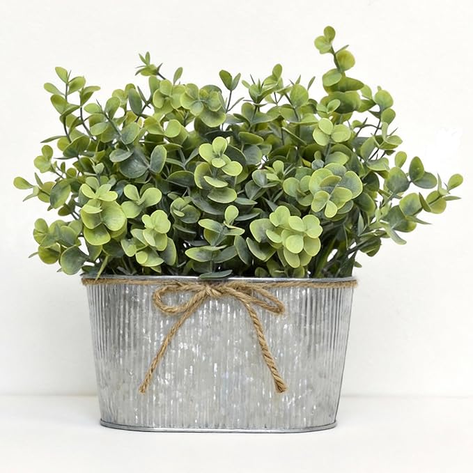 Plantas Artificiales de Eucalipto para Decoración – Set de 3 Plantas Falsas Estilo Rústico