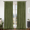 Cortinas BGment de Terciopelo Verde Salvia 84 pulgadas | Super Suaves, Oscurecedoras y Termicas | Blackout con Barra Trasera y Bolsillo | Dormitorio y Sala | Set de 2 Paneles | 52 x 84 pulgadas