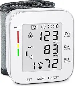MMIZOO Monitor de Presión Arterial de Muñeca con Pantalla LCD — Memoria 99x2, Estuche Incluido (W1681)