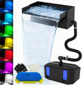 NO INCLUYE LAS PIEDRAS-Kit completo para cascada de estanque | Bomba de filtro para estanque de 550 GPH | Cajón de desagüe de acero inoxidable de 8 pulgadas | Luces LED con control remoto | Cascada exterior de 4 etapas para estanques, jardines y piscinas