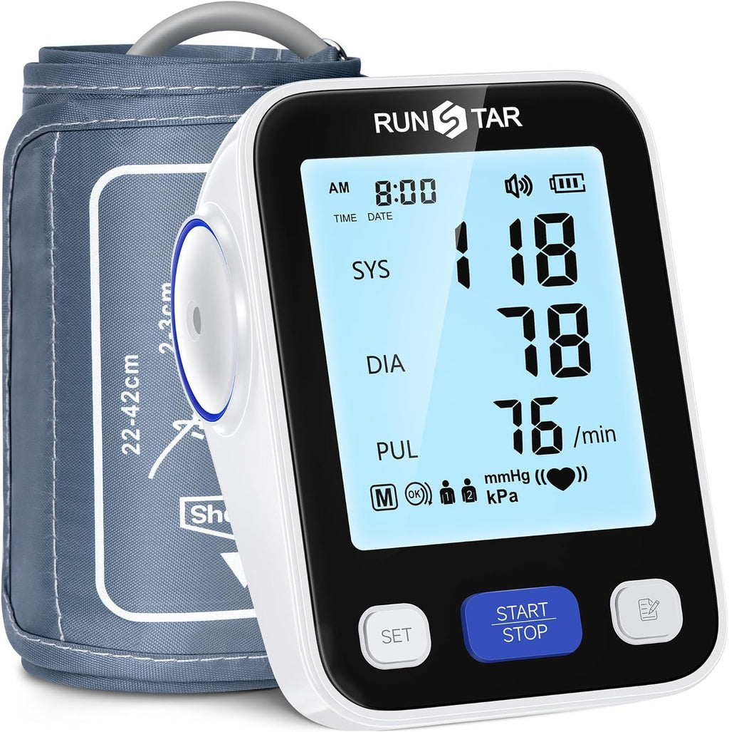 Runstar Tensiometro de brazo con brazalete de amplio rango 22cm-42cm negro