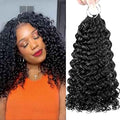 Extensiones Crochet Gogo Curl Knotless 18" – Cabello Humano Deep Curly Wave Natural Black 120g