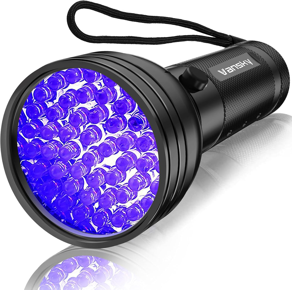 Linterna UV Luz Negra Vansky 51 LED — Detector de Orina de Mascotas, Manchas, Chinches, Escorpiones y Curado de Resina