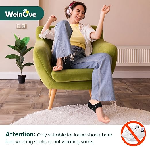 Welnove 2 protectores de talón, almohadillas para el talón, soporte de talón para dolor de talón de fascitis plantar, espolón de talón, tendinitis, tacones agrietados