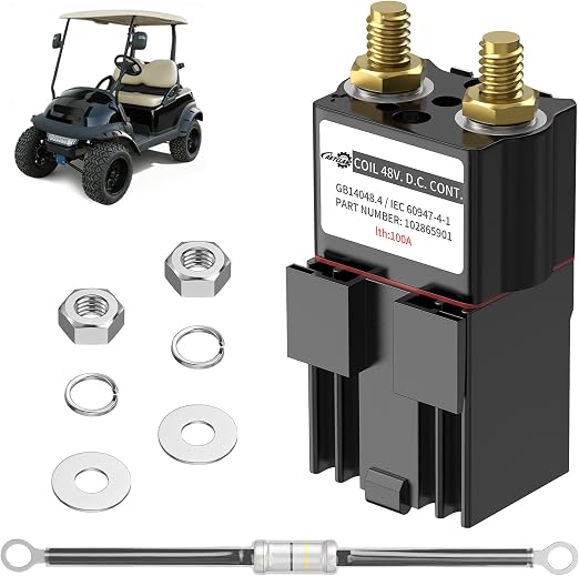 Solenoide Club Car de 48 voltios, solenoide para carrito de golf de 48 voltios con resistencia, apto para los nuevos modelos Club Car DS/Precedent y Tempo (2018 en adelante). Reemplaza las piezas OEM n.°: 102865901 y 1014947.