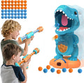 Juguetes de tiro con dinosaurios móviles EagleStone para niños: práctica de tiro electrónica con 2 pistolas de aire comprimido, monitor de puntuación LCD, efectos de sonido y 48 pelotas de espuma, para niños de 5, 6, 7, 8 y 9 años. 