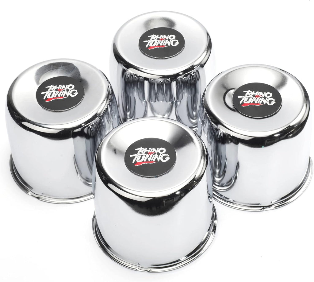 Tapas Centrales de Rin RTrhinotuning 4.25 pulgadas 108mm | Cromadas Push-Through | Camion Trailer | Pack 4