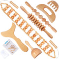Xokocli 7 en 1 Herramientas de Masaje de Madera para Drenaje Linfático y Alivio del Dolor Muscular | Kit de Maderoterapia Herramientas para Moldear el Cuerpo y Combatir la Celulitis