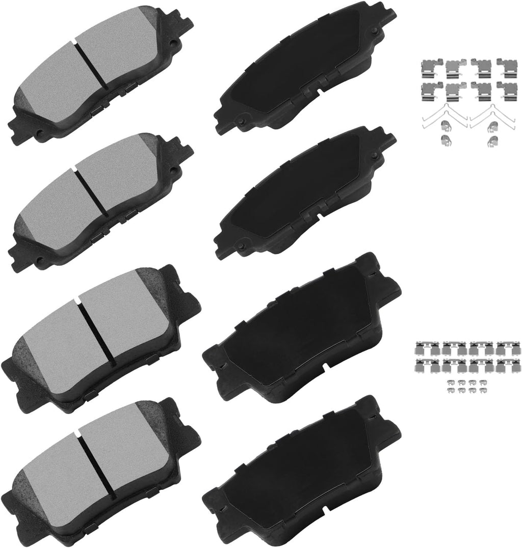 USADO-Pastillas de Freno cciyu D2076 D1212 | Ceramicas Delanteras y Traseras con Herrajes | Toyota Camry 2018-2020