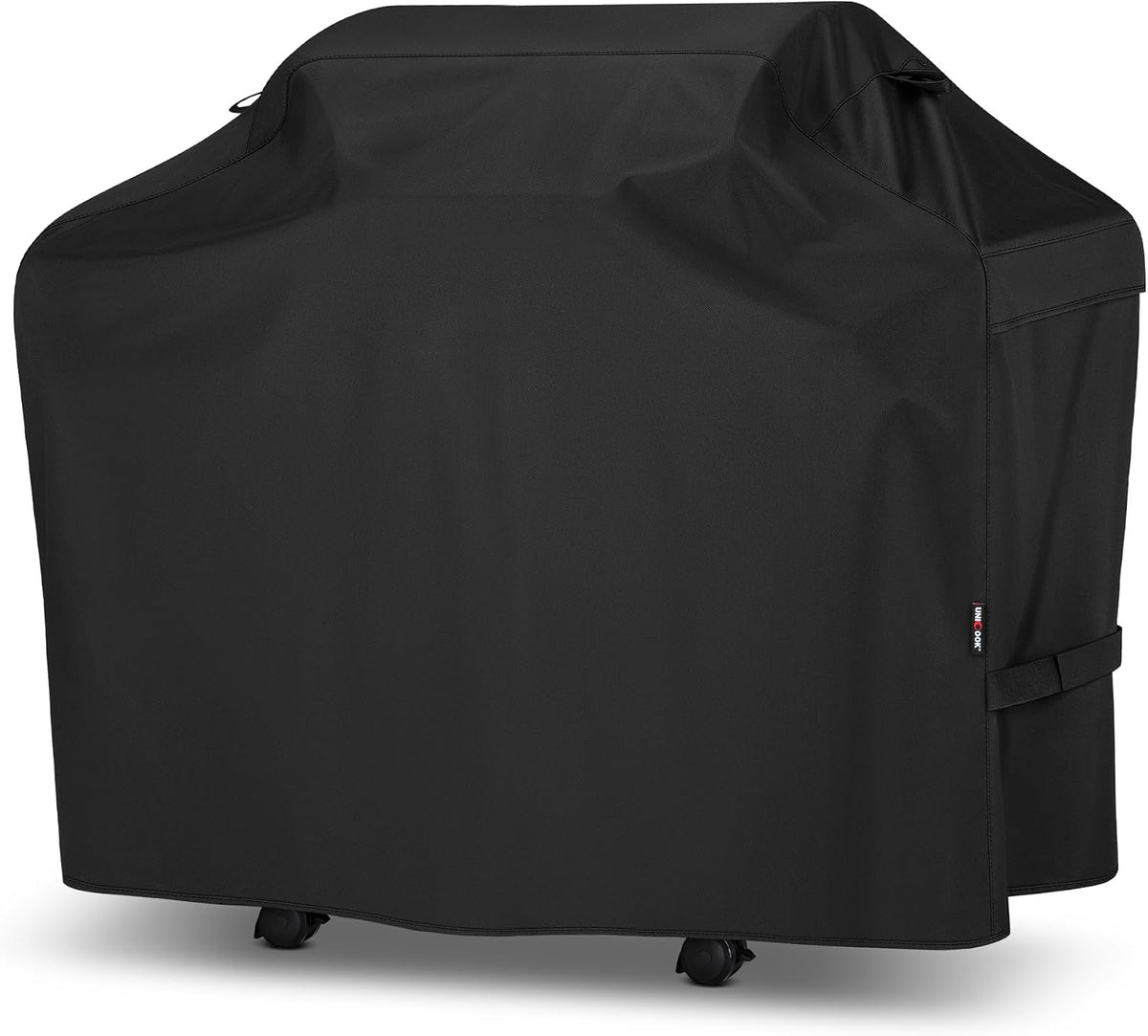 Funda Parrilla Unicook 127 cm, Resistente Agua Uso Pesado BBQ Asas Laterales Respiraderos, Resistente Clima, Compatible Weber Charbroil Nexgrill Hasta 122 cm, Negro
