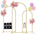 Soporte para arco de globos, soporte para fondo de arco, decoraciones de cumpleaños, decoraciones para fiestas, 4 pies + 5 pies + 6 pies, tres bolsas de almacenamiento, dorado, metal (4 pies + 5 pies + 6 pies)