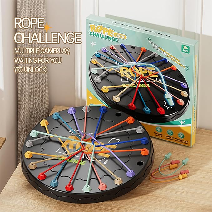 lartoys Juego de rompecabezas de cuerda para desenredar, juego de mesa educativo de estrategia para niños y adultos, juegos de fiesta de viaje familiar con desafíos de varios niveles