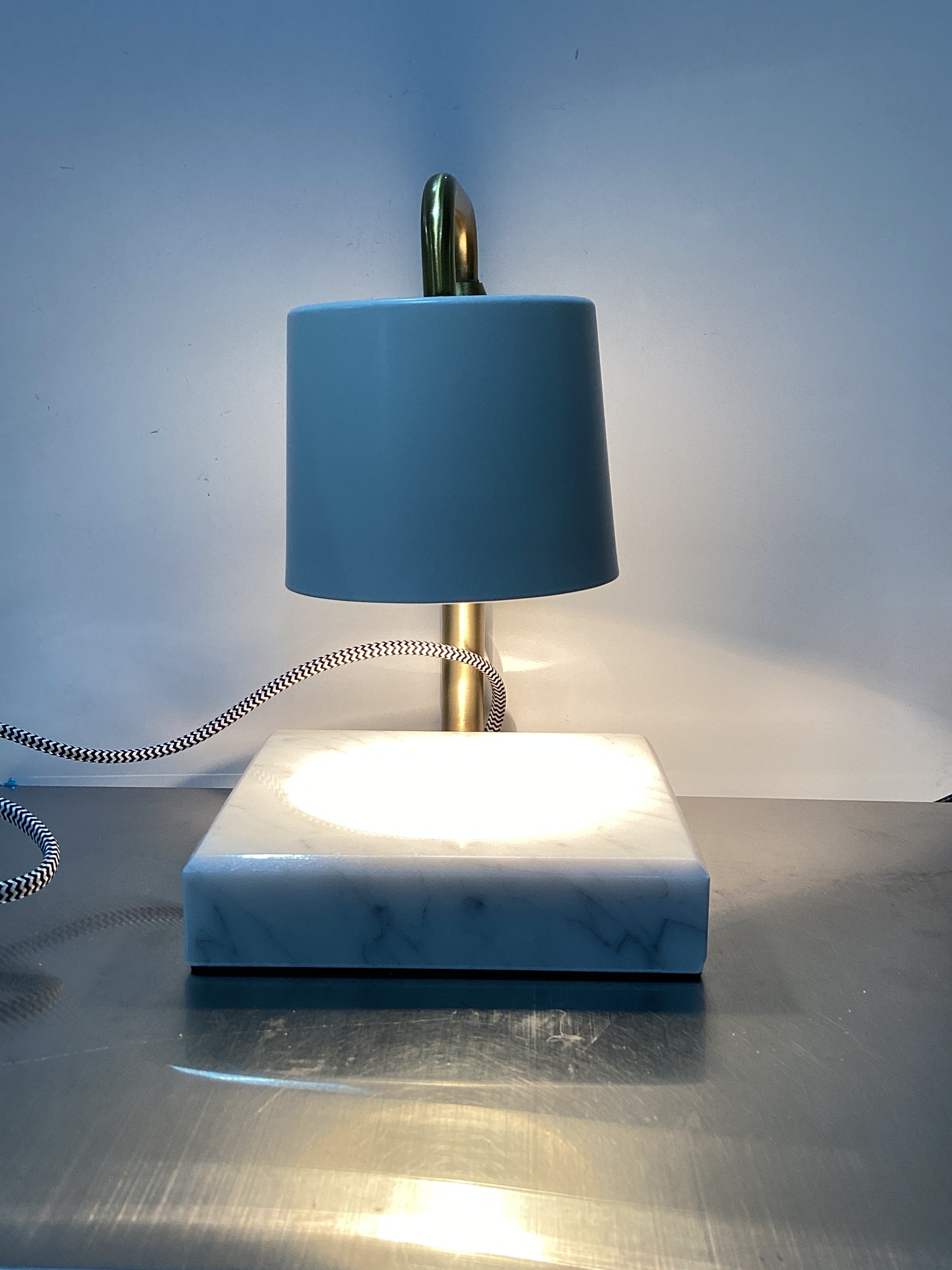 Lámpara Calentadora de Velas Eléctrica | Base de Mármol, Regulable, Vintage, Aromaterapia | Blanca