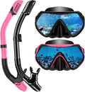 Equipo de Snorkel para Adultos – Máscara Dry-Top, Cristal HD Panorámico, Antifugas y Antivaho