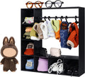 Doll Clothes Closet/Wardrobe Large Plus 10 Hangers, Doll Accessories Display Box, Clothes Storage for Figures, Portable Storage for Fashion Doll Clothes, Gift (Black)