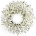 Corona de Primavera para Puerta 24 pulgadas | Forsythia Blanca Crema con Racimos de Flores | Estilo Farmhouse sobre Vid para Puerta, Pared y Ventana
