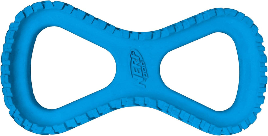 Nerf Dog Tire Infinity Tug - Juguete para perro, ligero, duradero y resistente al agua, 10 pulgadas, para razas medianas/grandes, una unidad, color azul