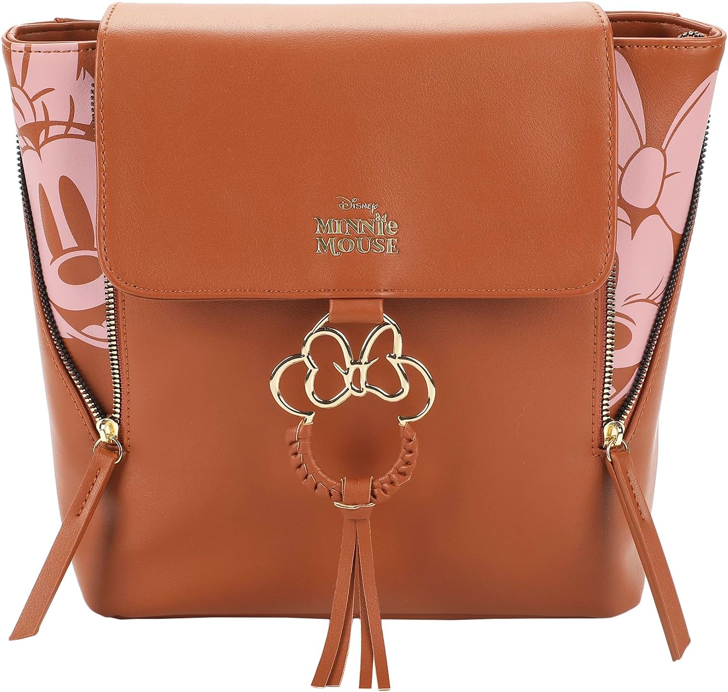 Mochila mini clásica de piel sintética de Minnie Mouse de Disney con detalle de lazo y forro de lunares 