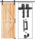 EaseLife Kit de Riel para Puerta Corrediza Estilo Granero 4 FT - Acero Negro, Silencioso, Fácil Instalación